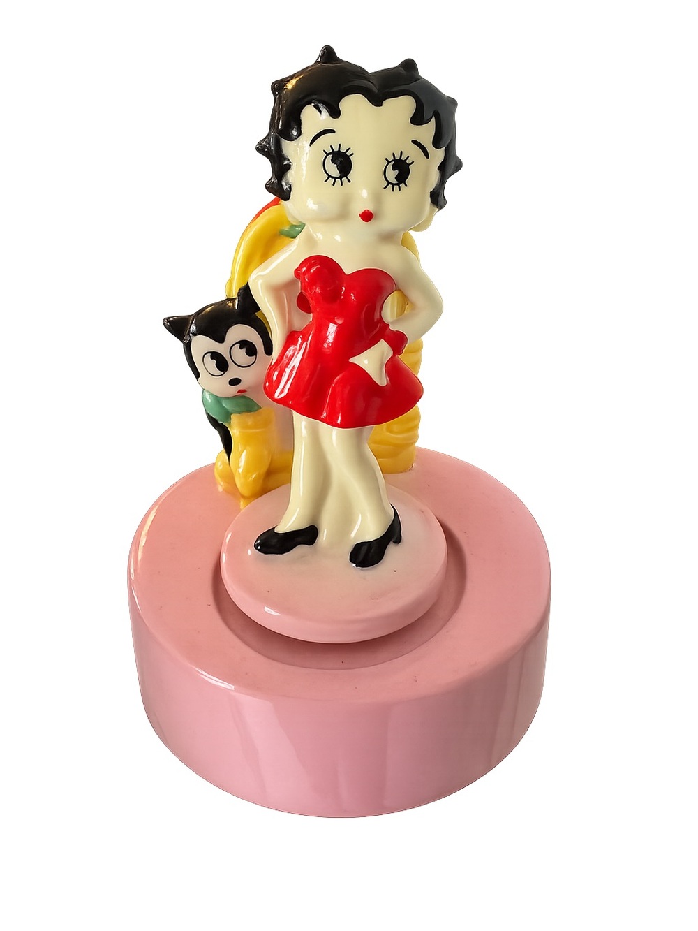 Betty Boop music box on Pink Base with Red Dress